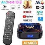 Android tv box android 13 smart tv box, boitier iptv wifi 4g + 64go h616 8k netflix google store bo�te ...
