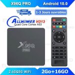 Android tv box x96q pro boitier iptv dual wifi bt - 2go + 16go - allwinner h313 6k , boitier multimedia ...