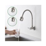 Andyou - robinet d'eau froide mural avec ressort en mousse � m�moire de forme, mitigeur d'�vier � poign�e ...