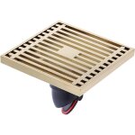 Andyou - siphon de sol carr�, siphon douche droit anti - odeurs en laiton avec grille amovible et filtre ...