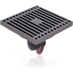 Andyou - siphon de sol carr�, siphon douche droit anti - odeurs en laiton avec grille amovible et filtre ...