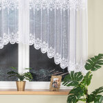 ?aneta - rideau jacquard pr�t � poser avec d�coupe en bas - 400x135 cm - blanc