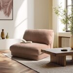 Macabane - angele - chauffeuse 1 place multi - position en tissu couleur vieux rose