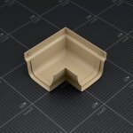 Angle ext. 90� face plane / angle int. 90� face galb�e pour goutti�re pvc moulur�e - sable