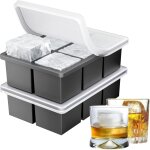 Ankway bac a glacon lot de 2, grands moule glacon silicone avec couvercle, sans bpa, empilables et lavable ...