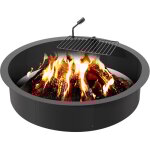 Anneau de foyer avec gril de barbecue, diametre exterieur 1016 mm diametre interieur 914, 4 mm hauteur ...