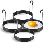 Anneau d'oeufs en acier inoxydable moule � oeufs au plat � 4 voies pour po�le anneaux d'oeufs moule � ...