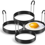 Anneau d'oeufs en acier inoxydable moule � oeufs au plat � 4 voies pour po�le anneaux d'oeufs moule � ...