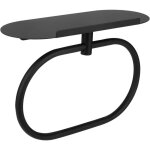 Anneau porte - serviettes avec �tag�re, noir mat, acier inox, accessoire rangement mural salle de bain ...