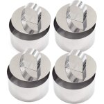 Anneau de pr�sentation, 4 moules � biscuits ronds avec tiges de pouss�e acier inoxydable, moules � g�teaux ...