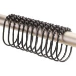 Anneaux de rideau de douche accessoire salle de bain barre de douche avec pince pour une accroche tringle ...