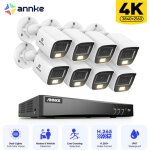 4k kit camras de vidosurveillance tourelle extrieures filaires, 8ch dvr et 8 camras 8mp, vision nocturne ...