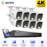 Annke 4k kit de vid�osurveillance ext�rieures filaires 8ch dvr, 8 cam�ras 8mp, vision nocturne couleur ...