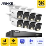 Annke kit camra de surveillance filaire, 4k dvr et 5mp 8 camras vision nocturne couleur microphone ...