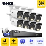 Kit camra de surveillance filaire, 4k dvr et 5mp 8 camras vision nocturne couleur microphone intgr ...