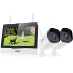 Kit surveillance sans fil avec cran lcd 7', 4ch 5mp nvr avec cran tactile ips, 2 camras de surveillance ...
