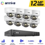 Kit de vidosurveillance extrieure 12 mp, 8 camras extrieures couleur et vision nocturne ir, microphone ...