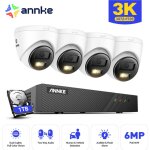 Kit de vidosurveillance poe exterieure 45mp ip camras audio 2 voies, vision nocturne couleur, dtection ...