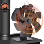 Accessoire de chemine et pole, ventilateur poele  bois 6 pales, ventilateur de chemine aliment par ...