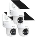 Anran - 3 pi�ces cam�ra de surveillance exterieur 2k hd 3mp panneau solaire ext�rieur sans fil d�tection ...