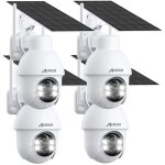 Anran - lot de 4 cam�ra de surveillance exterieure wifi 2. 4ghz 3mp sans fil solaire, alarme sonore, ...