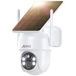 Anran - camra de surveillance interieur / exterieur wifi 2. 4ghz, panneau solaire intgr, 3mp camra ...