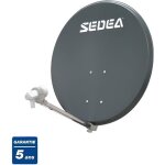Antenne parabole satellite - sedea - 85 easy - acier anthracite - lnb universel - montage facile