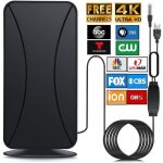 Antenne tv intrieure extrieure, 480 km antenne hdtv numrique puissante avec intelligente amplificateur ...