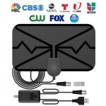 Antenne tv numrique d'intrieur 4k, porte de 3 600 miles, amplificateur intgr, antenne intelligente ...