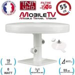 Antenne tv - omni pro plus - uhd 4g - 55db - fixation ventouses - camping car / camion / fourgon