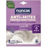Anti - mites tiroirs protection tissus 8 feuillets - nuncas