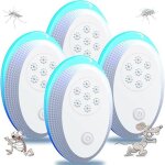 Anti moustique ultrason prise, ultrason souris mouche 4 paquets, appareil repulsif souris efficace pour ...