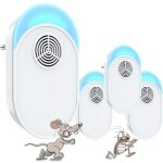 Anti moustique ultrason prise, ultrason souris mouche 4 paquets, appareil repulsif souris efficace pour ...