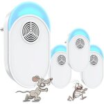 Anti moustique ultrason prise, ultrason souris mouche 4 paquets, appareil repulsif souris efficace pour ...