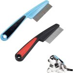 Anti - puces, poux peigne de la poussire pour chat et chien, 2 pcs peigne pour animaux anti poux brosse ...