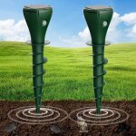 Anti taupe solaire, 2 pi�ces r�pulsif taupe vibration et ultrasons, efficace contre les taupes, les campagnols ...