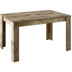 Antik - table repas extensible plateau et pieds aspect bois antik