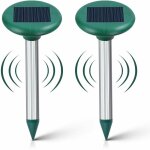 Lot de 2 rpulsif taupe solaire - rpulsif ultrason mole chasse - taupe solaire intelligent combine sons ...