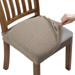 4 pcs housse de chaise extensible en jacquard housse assise chaise pour salle  manger, amovibles et ...