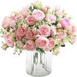 Apex 2 bouquets pivoines artificielles en soie bouquets pour f�te de mariage, centre de table, d�coration, ...
