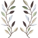 Apex lot de 2 d�corations murales en m�tal repr�sentant des feuilles d'arbre, des branches d'olivier ...