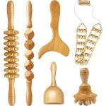Apex 6 en 1 kit complet, masseur bois de anti cellulite, rouleau de massage gua sha cup, appareil corps ...