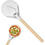 Apex 7 pouces pelle a pizza perfor�e, spatule pizza paddle ronde en aluminium anodis� dur, avec r�sistance ...