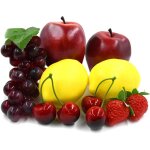 Apex lot de 9 fruits artificiels r�alistes (pommes, raisins, citrons, fraises) en plastique d�coratif ...