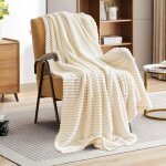 Apex couverture douillette en laine - 127 x 156 cm - blanc moelleux et chaud - pour canap�, salon, hiver ...