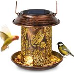 Apex mangeoire oiseaux exterieur, lanterne solaire d�coration de jardin �tanche maison oiseaux en m�tal, ...