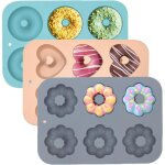 Apex moule � donuts en silicone 3 pi�ces, moule � donuts antiadh�sif, moule � mini - g�teaux traditionnels ...