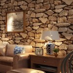 Apex papier peint 3d pierre st�r�o imitation texture en pvc - 53 cm (l) x 9, 5 m (l) - pour chambre tv ...