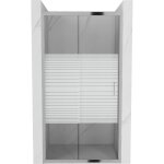 Mexen - apia portes de douche coulissantes 150 cm, rayures, chrome - 845 - 150 - 000 - 01 - 20