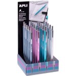 Apli - crayon  mine de couleur en mtal - 0. 7mm - texture douce - capuchon et gomme de gomme de mtal ...